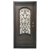 Cielo 3/0x6/8 Bronze Exterior Wrought Iron Prehung Single Door