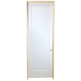 28 in x 80 in White 1-Panel Shaker Solid Core Primed MDF Prehung Interior Door