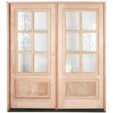 6/0x6/8 Mahogany Prehung Front Double Door | 6 Lite