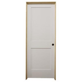 32 in x 80 in White 2-Panel Shaker Solid Core Primed MDF Prehung Interior Door