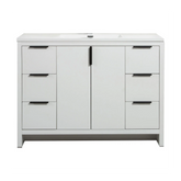 Evana 48" W Freestanding Vanity with Sink Top White | LessCare