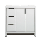 Evana 36" W Freestanding Vanity with Sink Top White | LessCare