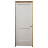 18 in x 80 in White 2-Panel Shaker Solid Core Primed MDF Prehung Interior Door