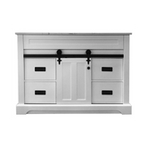 Farmhouse 48 in Bathroom Vanity in White with Calacatta Gold Quartz Countertop