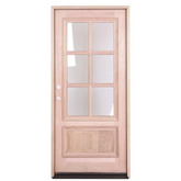 3/0x6/8 Mahogany Prehung Front Door With 6 Lites