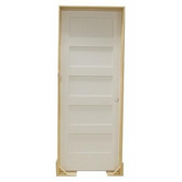 30 in x 80 in Shaker 5-Panel Solid Core Primed MDF Prehung Interior Door