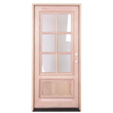 3/0x6/8 Mahogany Prehung Front Door With 6 Lites