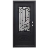 Bette 3/0x6/8 Bronze Exterior Wrought Iron Prehung Single Door