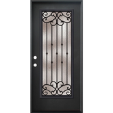 Blackburn 3/0x6/8 Single Prehung Fiberglass Door in Dark Brown