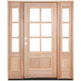 5/9x6/8 Exterior Mahogany Door 6 Lite with Sidelights