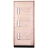 3/0x6/8 Mahogany Prehung Front Door With Three Line Glass