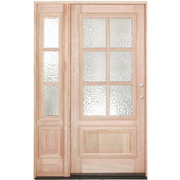 4/5x6/8 Exterior Mahogany Door with 6 Lites and One Sidelight