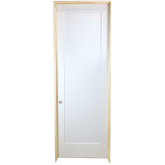 36 in x 96 in White 1-Panel Shaker Solid Core Primed MDF Prehung Interior Door