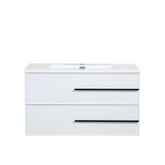 Bella 36" W Wall-Mounted White Vanity with Sink Top | LessCare