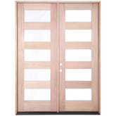 6/0x8/0 Exterior Mahogany Prehung Double Door With 5 Lites