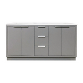 Amelie 60 in Double Sink Bathroom Vanity in Grey with Carrara White Marble Countertop