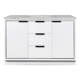 Amelie 48 in SIngle Sink Bathroom Vanity in White with Calacatta Quartz Countertop