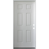 36 in. x 79 in. 6 Panel Primed 20 Min. Fire-Rated House-to-Garage Single Prehung Interior Door