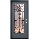 Hestia 3/0x6/8 Single Prehung Fiberglass Door in Grey