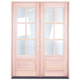 6/0x8/0 Exterior Mahogany Prehung Double Door | 6 Lite