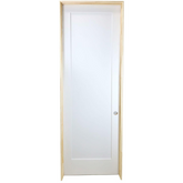 36 in x 96 in White 1-Panel Shaker Solid Core Primed MDF Prehung Interior Door