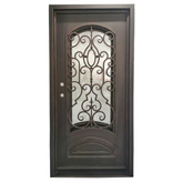 Cielo 3/0x6/8 Bronze Exterior Wrought Iron Prehung Single Door