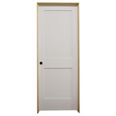 32 in x 80 in White 2-Panel Shaker Solid Core Primed MDF Prehung Interior Door