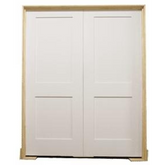 5/0x6/8 White Shaker 2-Panel Solid Core Primed MDF Prehung Interior French Door