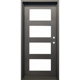Frost 3/0x6/8 4 Lite Wrought Iron Prehung Front Door