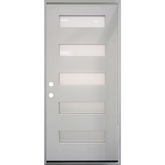 3/0x6/8 Single Prehung Fiberglass Primed Door with 5 Lites