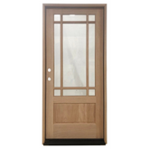 Prairie 3/0x6/8 Mahogany Prehung Front Door With 9 Marginal Lites