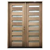 6/0x8/0 Mahogany Prehung Front Double Door | Modern 8 Lite