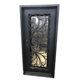 Violet 3/0x6/8 Exterior Wrought Iron Prehung Single Door