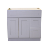 Gray Shaker Maple Vanity Sink and 2 Drawer Base | 36"