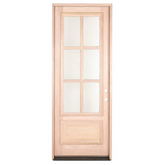 3/0x8/0 Exterior Mahogany Prehung Single Door With 6 Lites