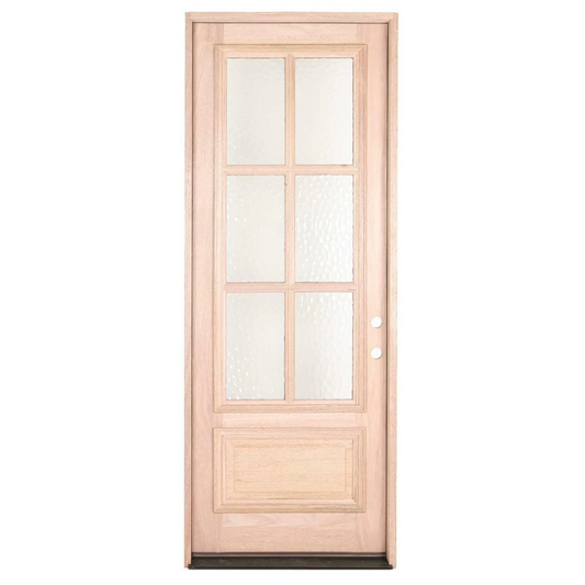 3/0x8/0 Exterior Mahogany Prehung Single Door With 6 Lites