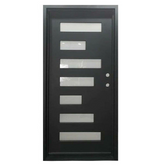 7 Lite 3/0x6/8 Wrought Iron Prehung Front Door
