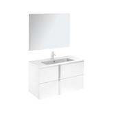 Onix+ by Royo Modern 40 in. Wall-Mount 2 Drawers White Vanity Cabinet with Mirror