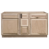 60 in. Double Sink Vanity Bathroom Cabinet in Unfinished Poplar | Shaker Style