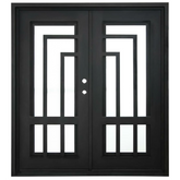 Oslo 6/0x6/8 Exterior Wrought Iron Prehung Double Door