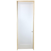 32 in x 96 in White 1-Panel Shaker Solid Core Primed MDF Prehung Interior Door