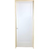 36 in x 80 in White 1-Panel Shaker Solid Core Primed MDF Prehung Interior Door
