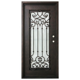 Carmen 3/0x6/8 Exterior Wrought Iron Prehung Door