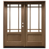 Prairie 6/0x6/8 Mahogany Prehung Front Double Door With 9 Marginal Lites