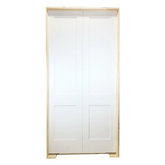 4/0x8/0 White Shaker 2-Panel Solid Core Primed MDF Prehung Interior French Door