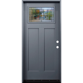 Hometown 3/0x6/8 Single Prehung Fiberglass Door in Gray