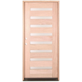 3/0x6/8 Mahogany Exterior Prehung Door | Modern 8 Lite