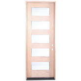 3/0x8/0 Mahogany Exterior Prehung Door | Modern 5 Lite