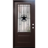 Texas Star 3/0x6/8 Single Prehung Fiberglass Door in Dark Brown