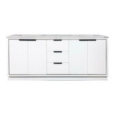 Amelie 72 in Double Sink Bathroom Vanity in White with Calacatta Quartz Countertop